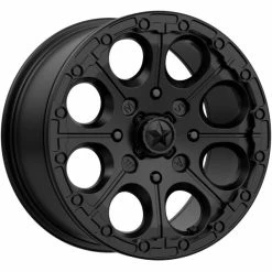 M44 Cannon Beadlock 15x7 4/137 Satin Black -Satin Black Ring +25 Wheel -ITP tire-shop MA M44 05737 4 L