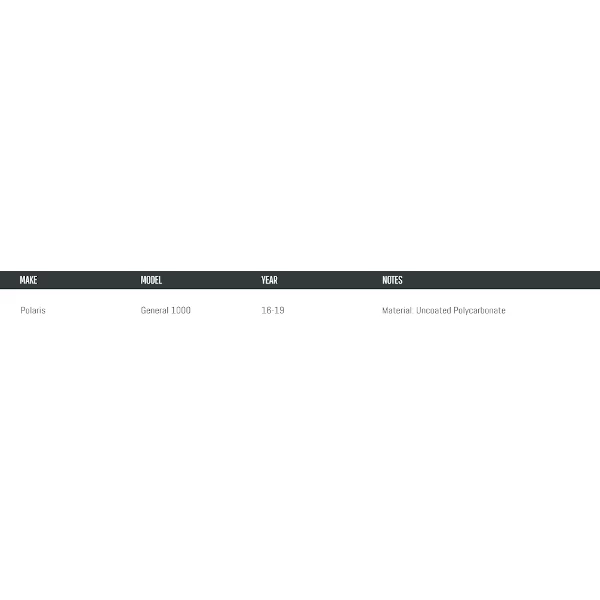 Seizmik Hard Rear Windshield Uncoated Poly For Polaris General 4 Seizmik Hard Rear Windshield Uncoated Poly For Polaris General - Image 2